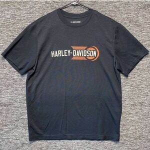 Harley Davidson Racing Division Mens Large Black Modal Blend Graphic T Shirt